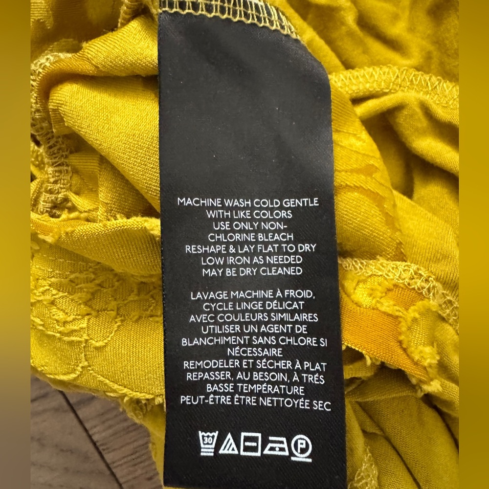 Anthropologie Mustard Yellow Ruffle Mini Dress - Picture 11 of 12